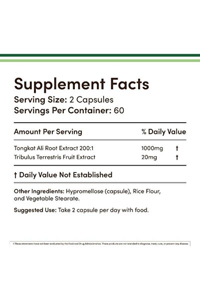 Double Wood Supplements Tongkat Ali 1020mg 120 capsules