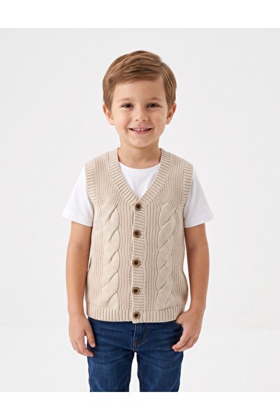 MiniKids Vesta Paul acrilic, crem