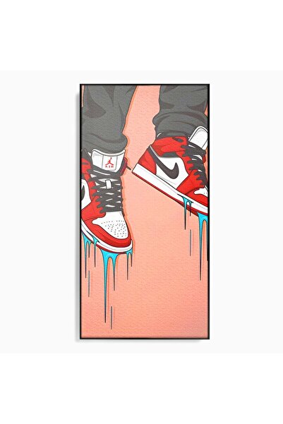 Luxcanva Tablou Canvas Jordan On My Feet 60x120 cm cu Rama Negru Jordan On My...