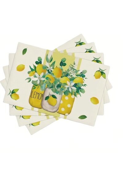 Generic Yellow Stripes Vase Lemon Summer Garden Placemat Set of 4,12x18 Inch ...