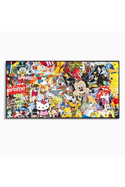 Luxcanva Tablou Canvas Personaje Disney 120x60 cm cu Rama Negru Personaje Dis...