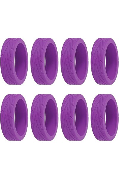 PATIKIL Luggage Wheel Covers, 8Pcs Purple Silicone Suitcase Wheel Covers, Tre...