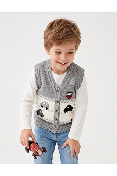 MiniKids Light grey acrylic car vest