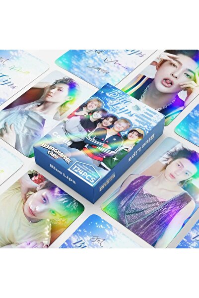 Kpop Dünyasi CORTIS '' Blue Lips '' Çift Yön Baskılı Hologramlı Lomo Card Seti (60 Pcs)