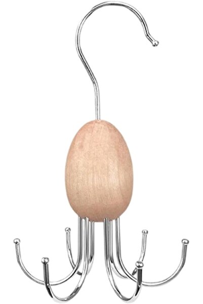 Generic Tie Hanger Wooden 360 Degree Rotating Tie Rack Storage