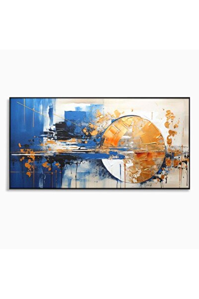 Luxcanva Tablou Canvas Eclipsa de Aur 140x70 cm cu Rama Negru Eclipsa de Aur ...