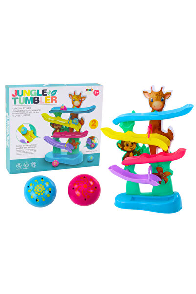 Import LEANToys Girafă Maimuță Tobogan cu bile cu sunete colorate