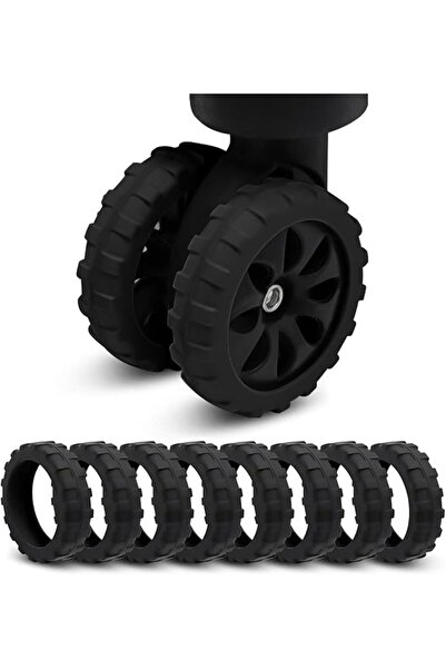 ELEGANCELANE Luggage Wheel Covers, Pack of 8 Silicone Suitcase Wheels Cover, ...