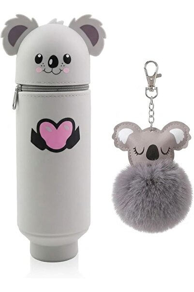 GENERAL Kawaii 1 2-in-1 Silicone Koala Pencil Case with Zip and Key Fob Table...