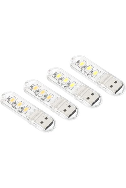 GENERAL إضاءة ليلية USB، 4 قطع مصابيح LED صغيرة محمولة قابلة للتوصيل بـ 3 مصا...
