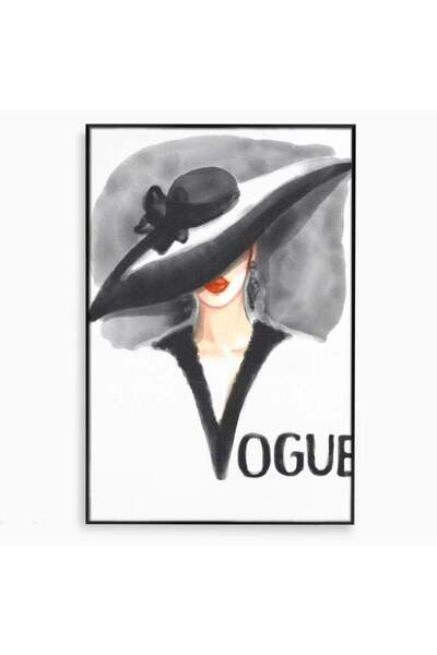 Luxcanva Tablou Canvas Coperta Vogue 40x60 cm cu Rama Negru Coperta Vogue Lad...