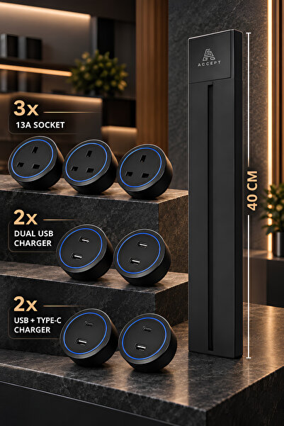 ACCEPT 40cm Black Color Electric Fireplace Flue Pipe with 7 Different Types o...