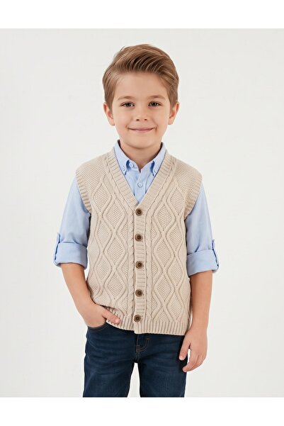 MiniKids Vesta Nicolas acrilic, crem