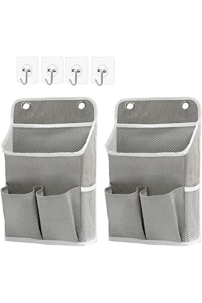 YUEHISY 2pcs Canvas Multi Pocket Wall Hanging Storage Organizer with