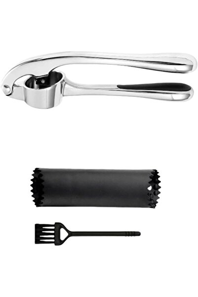 Generic Premium Kitchen Garlic Press Set with Silicone Peeler & Cleaning Brus...
