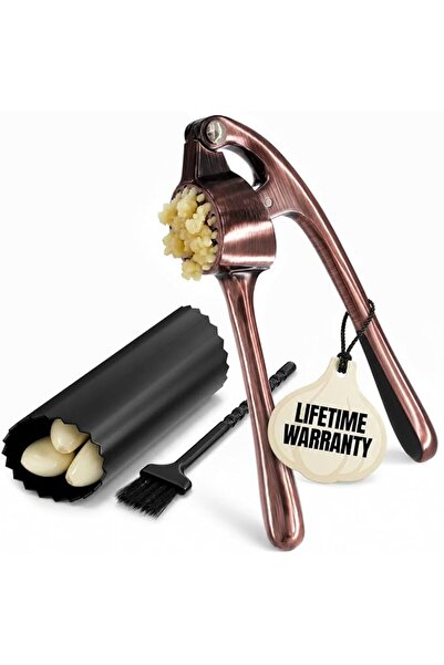 GENERAL Stainless Steel Garlic Press Set with Silicone Garlic Peeler and Clea...