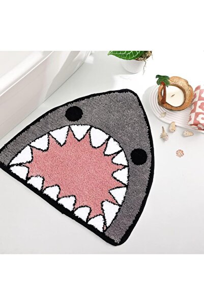 KASTWAVE Shark Shaped Bathroom Rug, Extra Soft Microfiber Bath Mat for Kids, ...