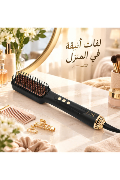 LAC فرشاة فرد الشعر الفاخرة باللون الأسود والذهبي، مشط تصفيف أيوني حراري بشعي...