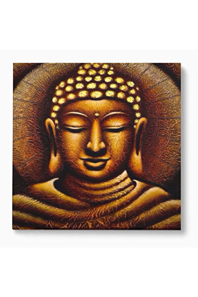Luxcanva Tablou Canvas Serenitate Aurie 140x140 cm pe Sasiu Lemn Buddha Zen L...