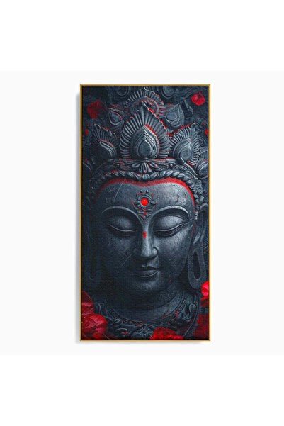 Luxcanva Tablou Canvas Flori de Intelepciune 60x120 cm cu Rama Auriu Buddha Z...