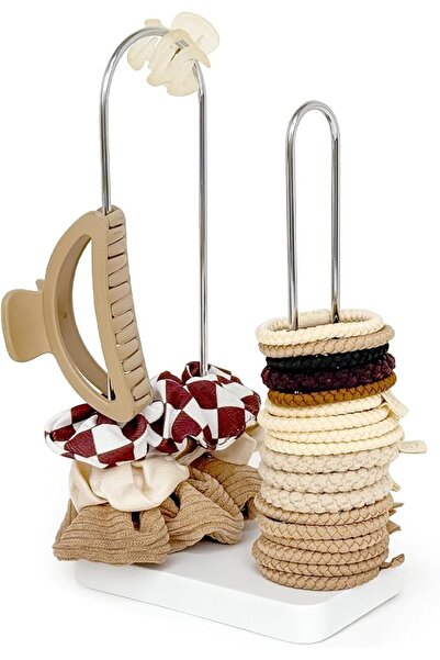 GENERAL 2-Tier Hair Tie Organizer, Modern Scrunchies Storage Tower Holds 30-5...