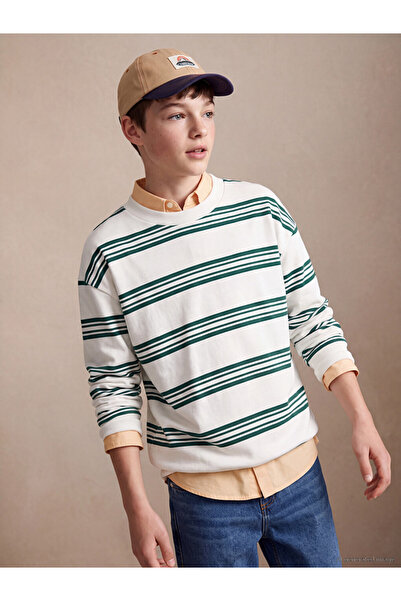 LC Waikiki Rmz Gi̇yi̇m Farkiyla Zero Roba Collar Striped Long Sleeve Boys' T-...