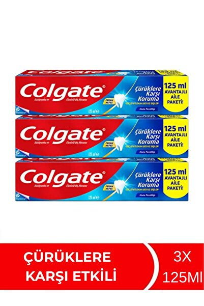 Colgate Çürüklere Karşı Koruma 125 ml Diş Macunu x3 Ekonomik Paket
