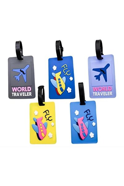 GENERAL 5 Pack of Silicone Luggage Tags, Multi-Color Funny Travel Tags for Tr...