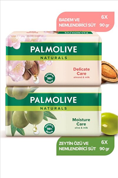 Palmolive Katı Sabun Badem 6x90 & Zeytin 6x90 gr Kalıp Sabun El ve Vücut Sabu...