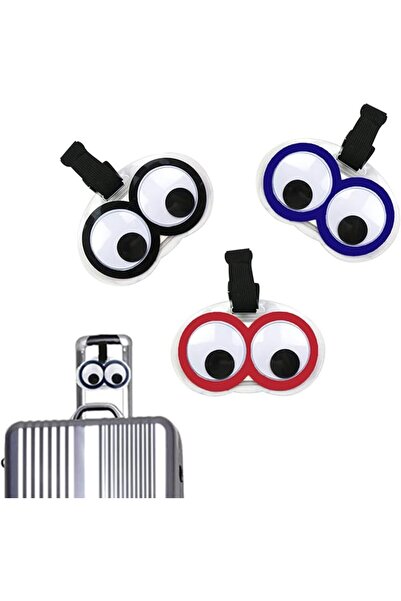 ELECDON Cute Eyes Luggage Tags, 3 Pack, PVC with Silicone Coating, 5.1" x 3.1...