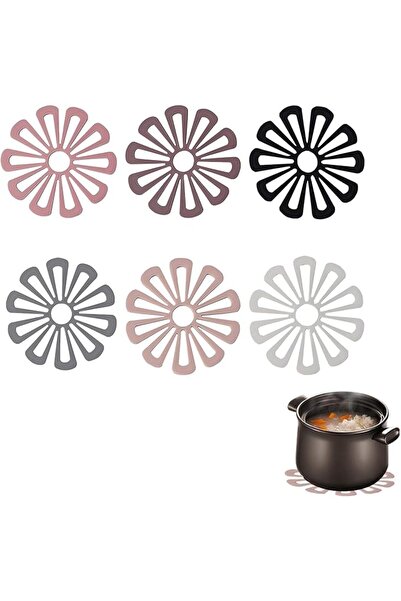 GENERAL Pot Holders & Coasters Silicone Set of 6, Coaster Heat Resistant, Mul...
