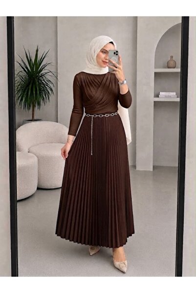 modapark.ist Double-Breasted Collared Blouse and Pleated Skirt Set