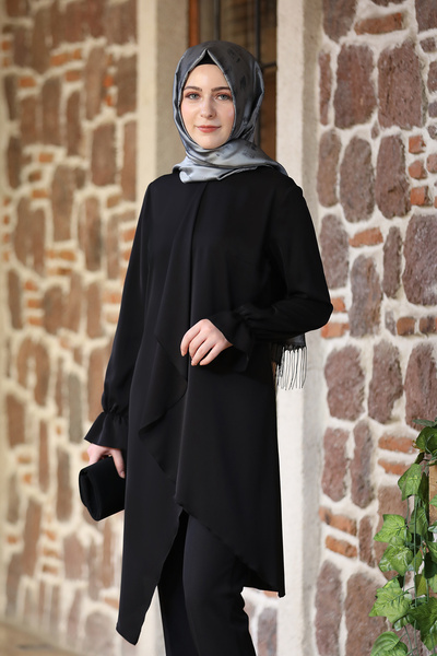 ELBENMODA Asimetrik Kesim Şı ve Zarif Tesettür Tunik Arya