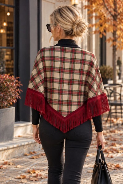 yb yağmur butik Plaid Shawl