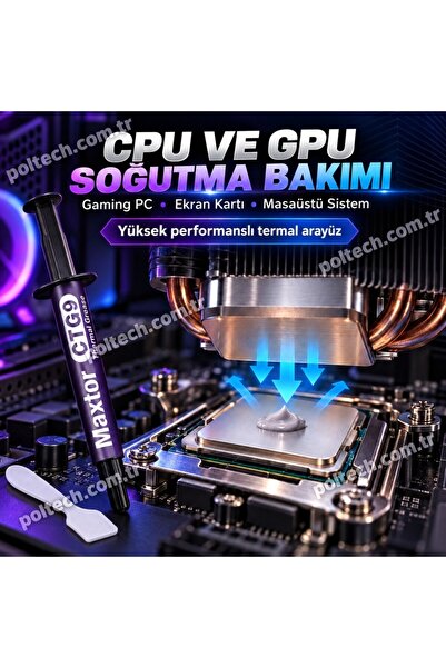 PrimeX Plus Maxtor CTG9C 4Gr 13.5 W/mK Yüksek Performanslı Termal Macun, CPU GPU İşlemci Ekran Kartı İçin, Intel AMD Ryzen NVIDIA Uyumlu Thermal Grease, Spatula ve Temizleme Mendilli