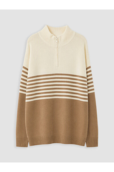 LC Waikiki Rmz Gi̇yi̇m Farkiyla Dik Roba Collar Boys' Knitwear Sweater