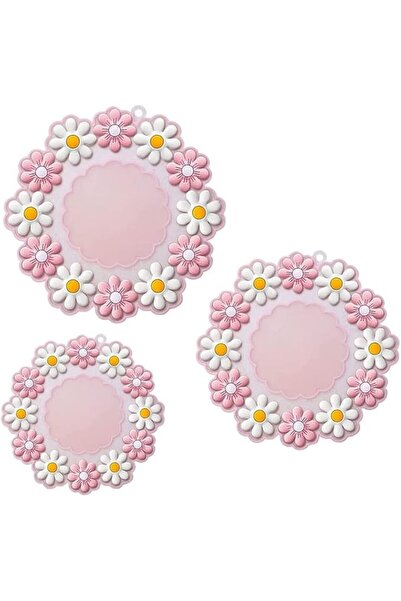 Turbid Silicone Coasters for Dining Table for Hot Pots - Set of 3, Round Dais...