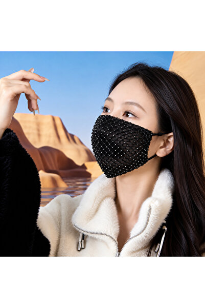 Generic Brand Shiny Crystal Rhinestone Face Mask Party Wedding Decorative Fac...