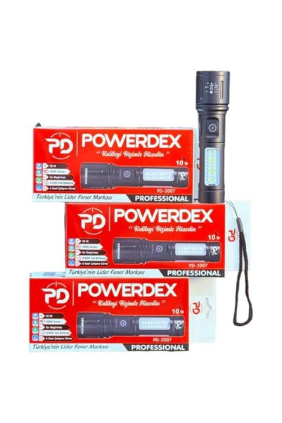 powerdex PD-2007 Şarjlı El Feneri | 10W Led, 1000 Lümen