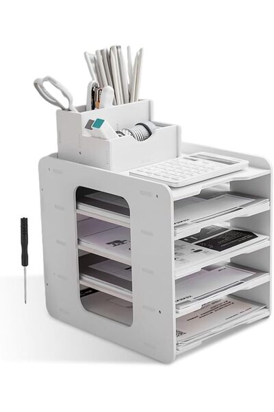 GENERAL Letter Tray Organiser: Document Tray A4 with 5 Shelves, Desk Organise...