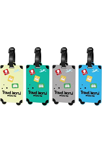 Alyvisun 4 Pieces Airplane Suitcase Labels, Silicone Suitcase Tag, Luggage La...