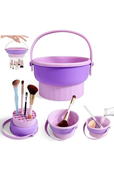 Vortexa Makeup Brush Cleaning Mat, 3 In 1 Silicone Makeup Brush Cleaner Bowl ...