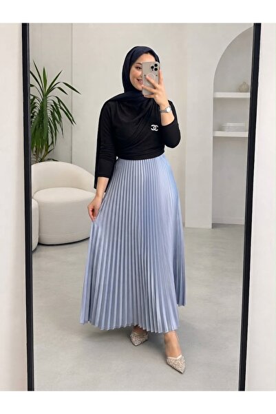 modapark.ist Double-Breasted Collared Blouse and Pleated Skirt Set