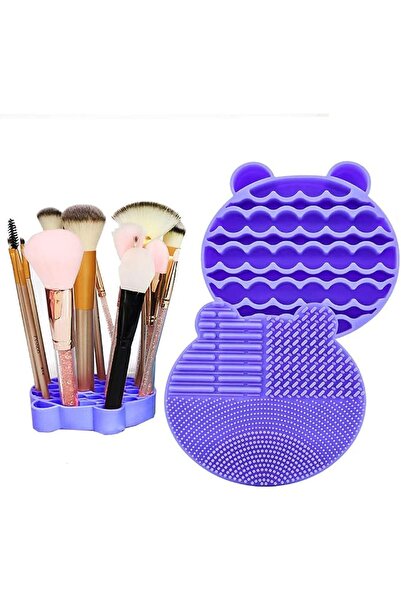 JCSMARTEC 2 in 1 Silicone Makeup Brush Cleaning Pad,with Brush Drying Storage...
