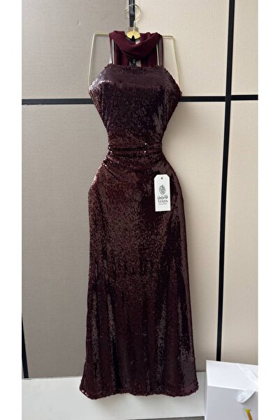GORI FASHION فستان سهرة مزين بترتر بالكامل
