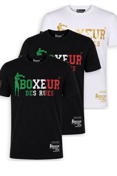 Boxeur Des Rues Pachet de 3 tricouri bărbătești Boxeur des Rues: 2 x Negru cu...
