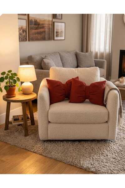 BZC HOME 2 li dekoratif fiyonklu yastık 35\45