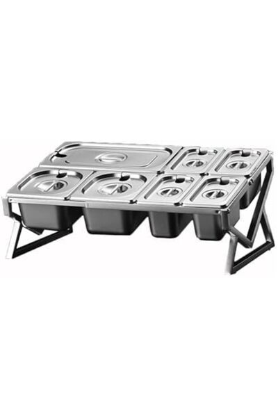 Generic Stainless Steel Spice Box, 6 Pans Retractable Organizer with Lid 2-Ro...