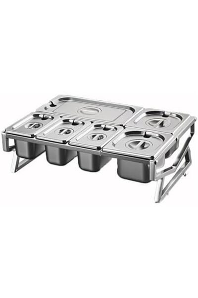 Generic Stainless Steel Spice Rack Organizer with Cover, 2 Row Compartment Co...