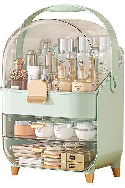 GENERAL Multi-Purpose Makeup Organiser Case with Lid - Dustproof Cosmetic Sto...